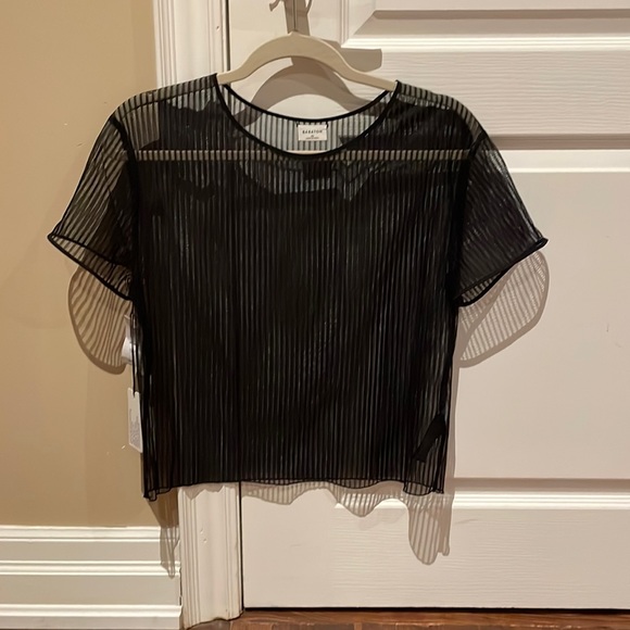 Aritzia Babaton Sheer Pinstripe Top - Brand New With Tags - Picture 4 of 7